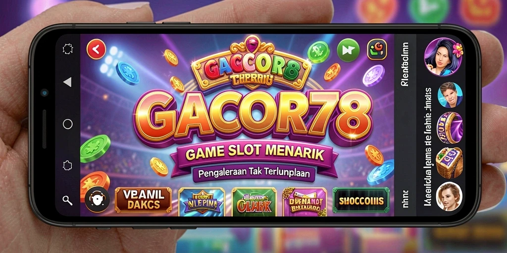 Gameplay menarik dari GACOR78 yang menampilkan mesin slot berwarna-warni.