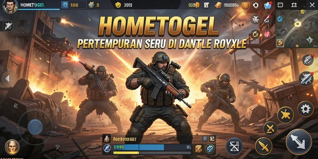 Gameplay menarik dari HOMETOGEL dalam pertempuran Battle Royale.