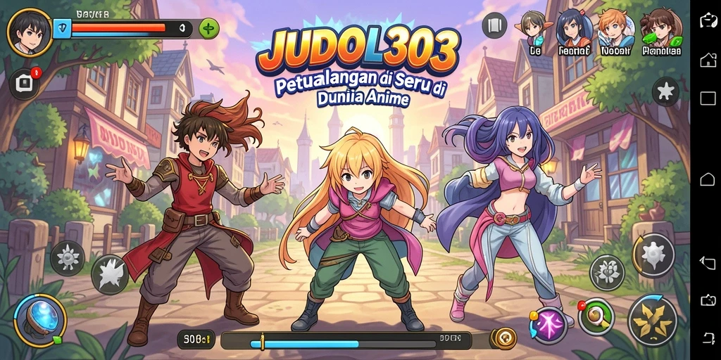 Tampilan gameplay seru dengan karakter Anime ikonik.