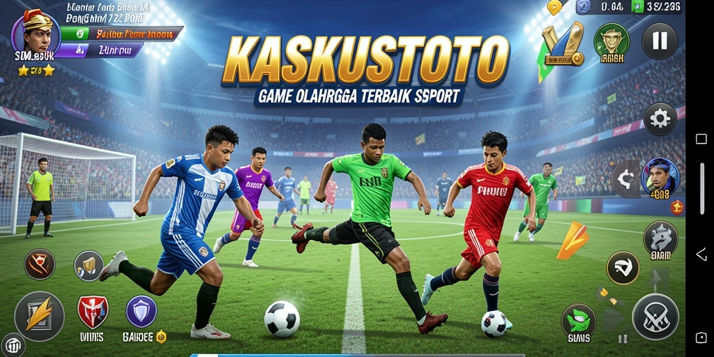 Tangkapan layar utama KASKUSTOTO yang menunjukkan aksi gameplay olahraga.