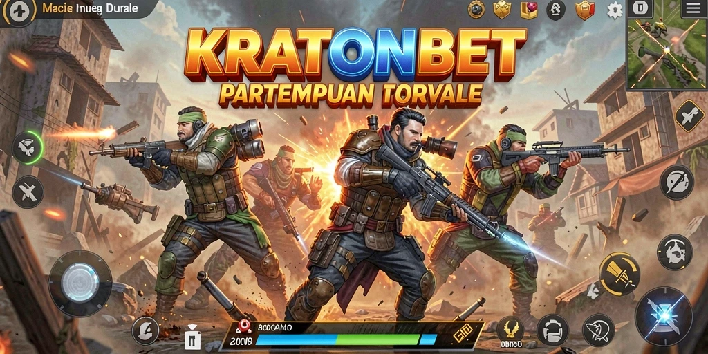 Tangkapan layar KRATONBET menunjukkan pertarungan intens dalam pertempuran Battle Royale.