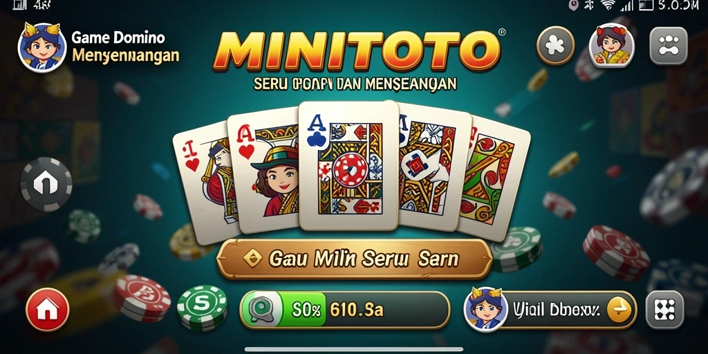 Screenshot MINITOTO menampilkan gameplay seru dan interaksi pemain dalam permainan domino.