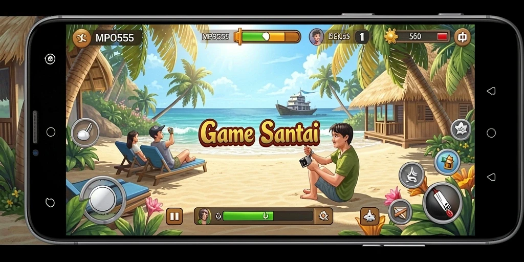Screenshot MPO555 menampilkan gameplay santai dan menyenangkan.