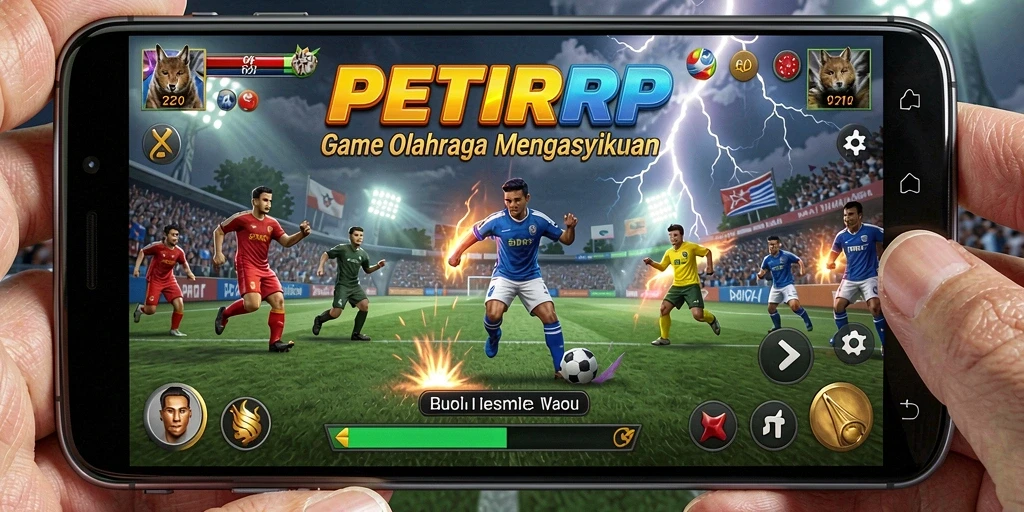 Screenshot gameplay PETIRRP menampilkan aksi olahraga yang mendebarkan.