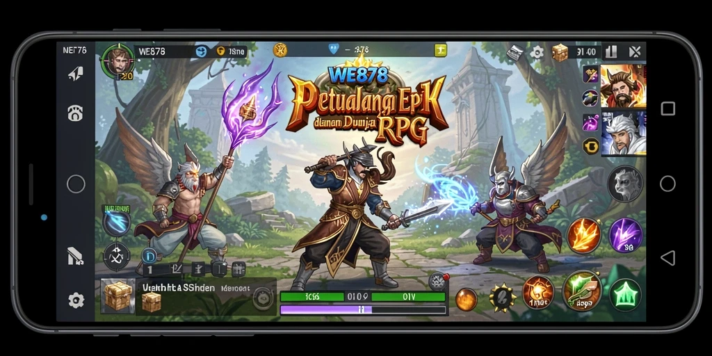 Tangkapan layar menunjukkan aksi seru dalam pertarungan RPG di WE878.